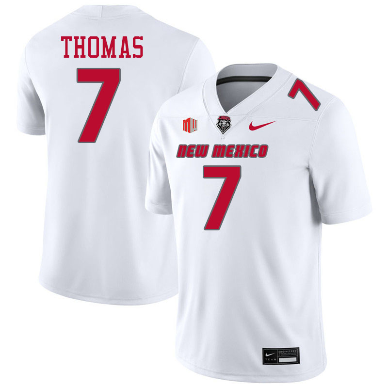 New Mexico Lobos #7 Dorian Thomas College Football Jerseys,Uniforms-White